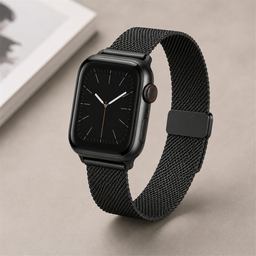 49mm/46mm/45mm/44mm - Black Buckle Staniless steel Strap for Apple Watch - Compatible with Apple Watch Ultra 1/2/3, Series 11/10/9/8/7/6/SE/5/4/3/2/1