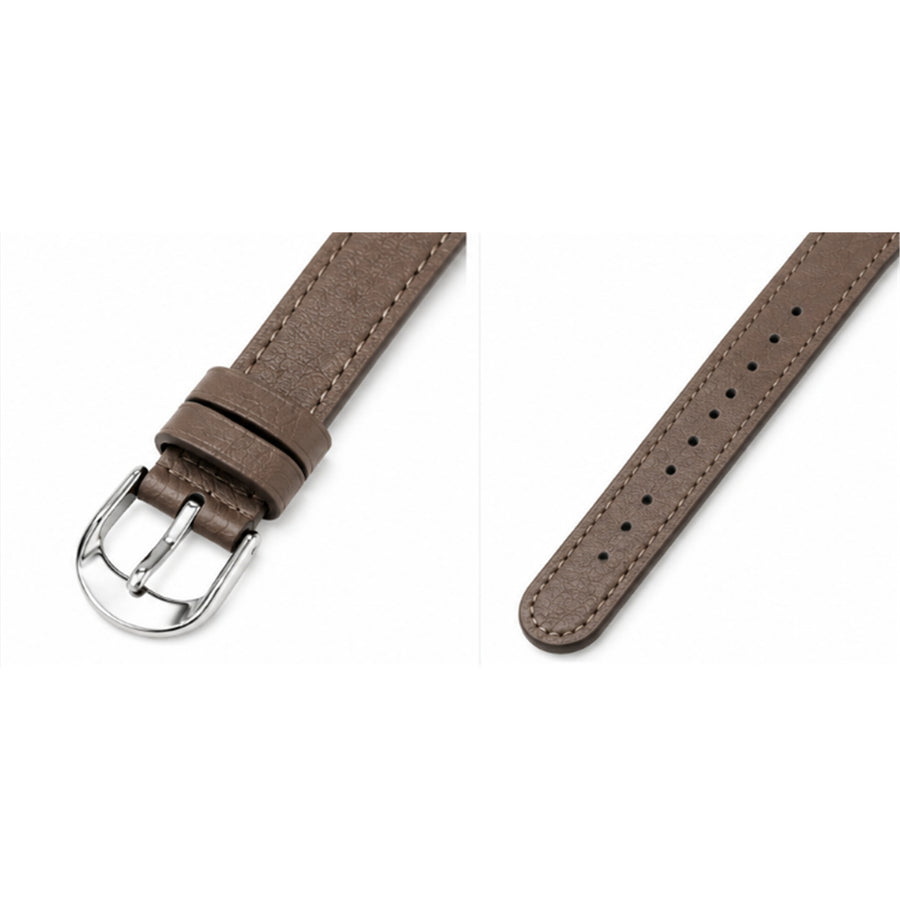 49mm/46mm/45mm/44mm - Elephant Grey PU Leather Strap with Silver Buckle for Apple Watch - Compatible with Apple Watch Ultra 1/2/3, Series 11/10/9/8/7/6/SE/5/4/3/2/1
