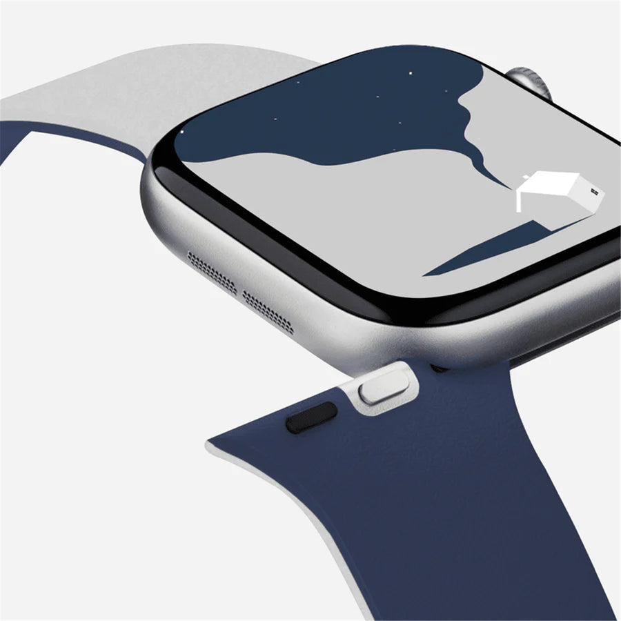 MOFT Apple Watch Band - Silicone - Wade Blue x Echo Gray - 42/41/40/38mm - Compatible with Apple Watch Series 11/10/9/8/7/6/SE/5/4/3/2/1/SE