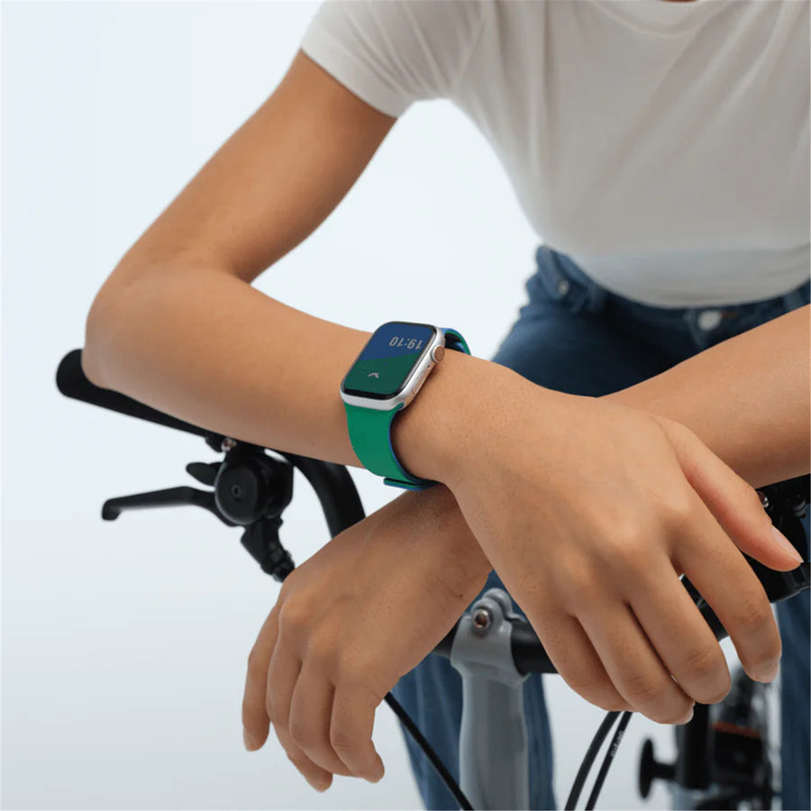 MOFT Apple Watch Band - Silicone - Roam Green x Beyond Blue - 42/41/40/38mm - Compatible with Apple Watch Series 11/10/9/8/7/6/SE/5/4/3/2/1/SE