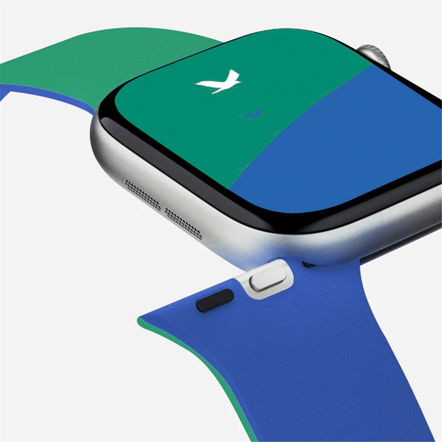 MOFT Apple Watch Band - Silicone - Roam Green x Beyond Blue - 42/41/40/38mm - Compatible with Apple Watch Series 11/10/9/8/7/6/SE/5/4/3/2/1/SE