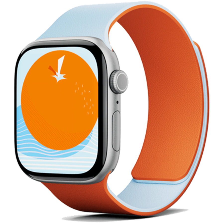 MOFT Apple Watch Band - Silicone - Wake Orange x Swell Blue - 42/41/40/38mm - Compatible with Apple Watch Series 11/10/9/8/7/6/SE/5/4/3/2/1/SE