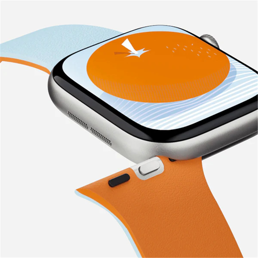 MOFT Apple Watch Band - Silicone - Wake Orange x Swell Blue - 42/41/40/38mm - Compatible with Apple Watch Series 11/10/9/8/7/6/SE/5/4/3/2/1/SE