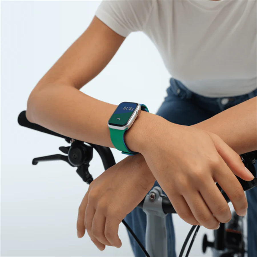 MOFT Apple Watch Band - Silicone - Roam Green x Beyond Blue - 49/46/45/44mm - Compatible with Apple Watch Ultra 1/2/3, Series 11/10/9/8/7/6/SE/5/4/3/2/1