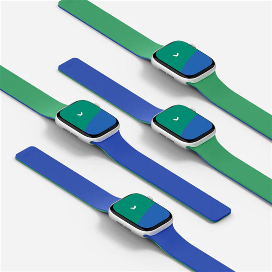 MOFT Apple Watch Band - Silicone - Roam Green x Beyond Blue - 49/46/45/44mm - Compatible with Apple Watch Ultra 1/2/3, Series 11/10/9/8/7/6/SE/5/4/3/2/1