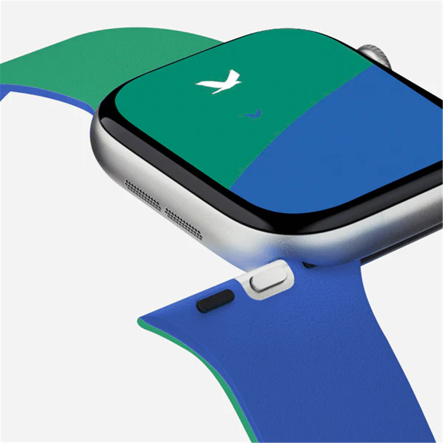 MOFT Apple Watch Band - Silicone - Roam Green x Beyond Blue - 49/46/45/44mm - Compatible with Apple Watch Ultra 1/2/3, Series 11/10/9/8/7/6/SE/5/4/3/2/1