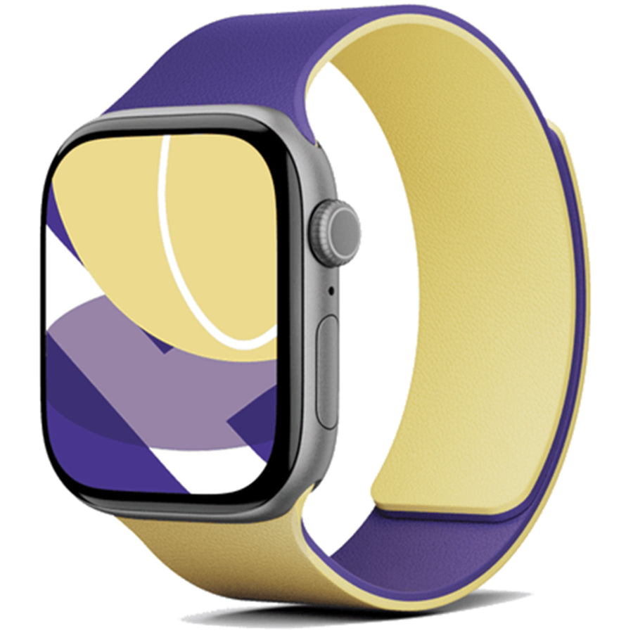 MOFT Apple Watch Band - Silicone - Strike Yellow x Poise Purple - 49/46/45/44mm - Compatible with Apple Watch Ultra 1/2/3, Series 11/10/9/8/7/6/SE/5/4/3/2/1