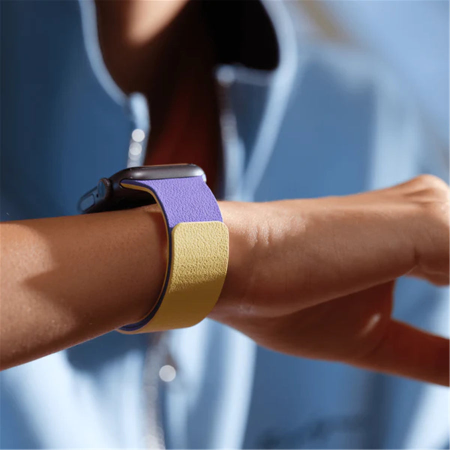 MOFT Apple Watch Band - Silicone - Strike Yellow x Poise Purple - 49/46/45/44mm - Compatible with Apple Watch Ultra 1/2/3, Series 11/10/9/8/7/6/SE/5/4/3/2/1
