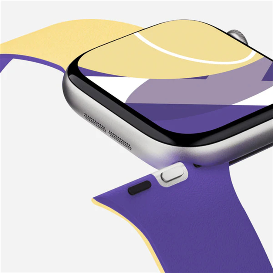 MOFT Apple Watch Band - Silicone - Strike Yellow x Poise Purple - 49/46/45/44mm - Compatible with Apple Watch Ultra 1/2/3, Series 11/10/9/8/7/6/SE/5/4/3/2/1