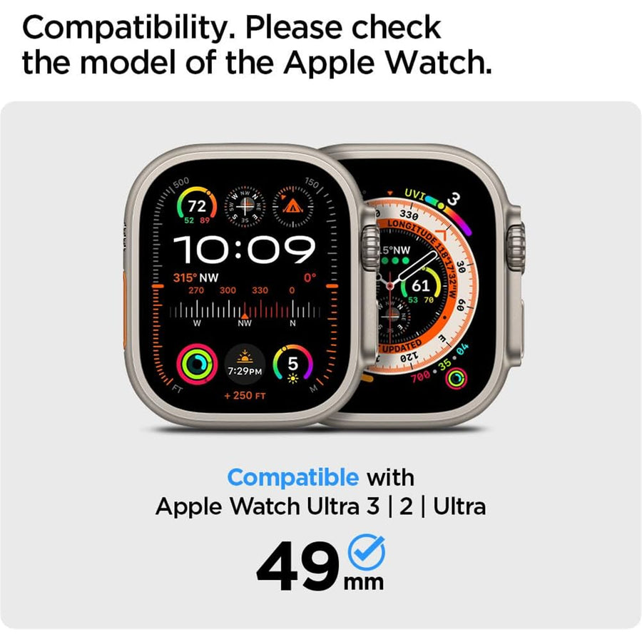 Spigen Apple Watch Ultra 3, 2 & 1 (49mm) Rugged Armor Pro Case with Strap - Black, Everyday Scratch Protection, Flexible security,  Shock-absorbent layer