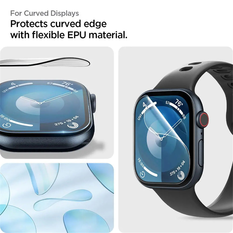 Spigen Apple Watch 11/10 46mm Screen Protector (2 Packs) - Extreme Clarity - Delicate Touch - Precise Fit - Scratch Resistance