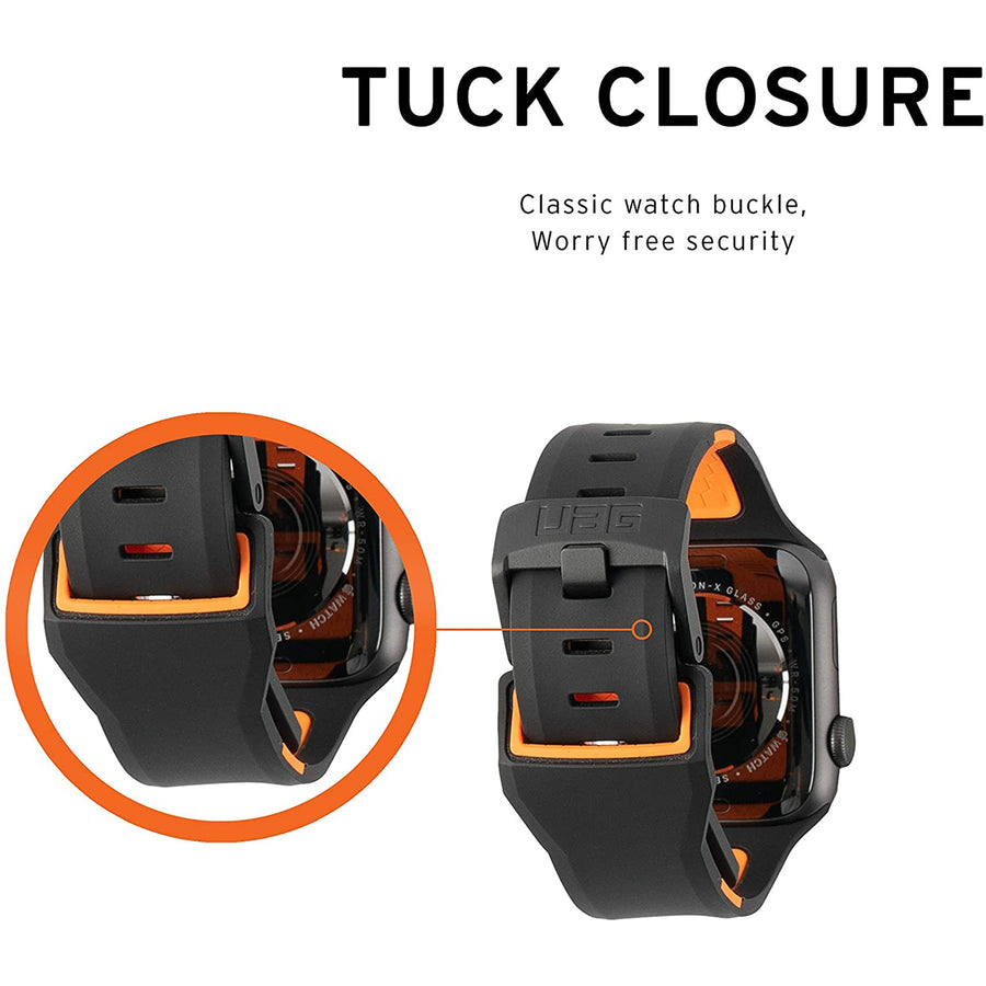 Urban Armour Gear UAG Civilan Strap - Apple Watch (44-46mm) - Black/Orange
