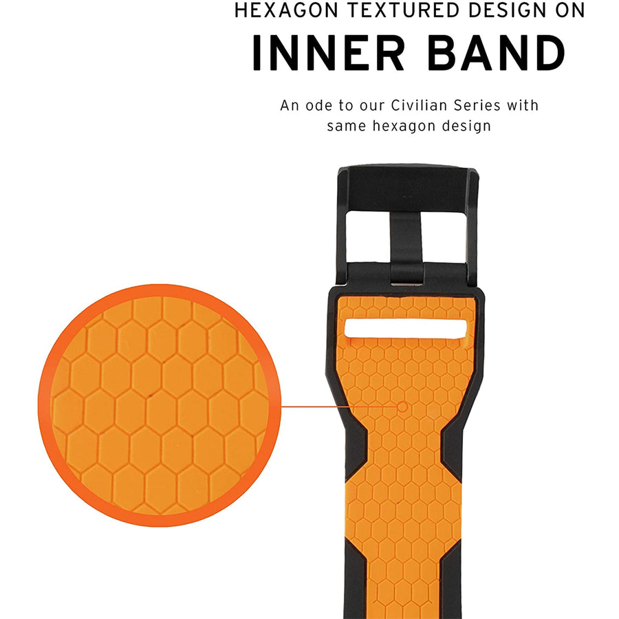 Urban Armour Gear UAG Civilan Strap - Apple Watch (44-46mm) - Black/Orange