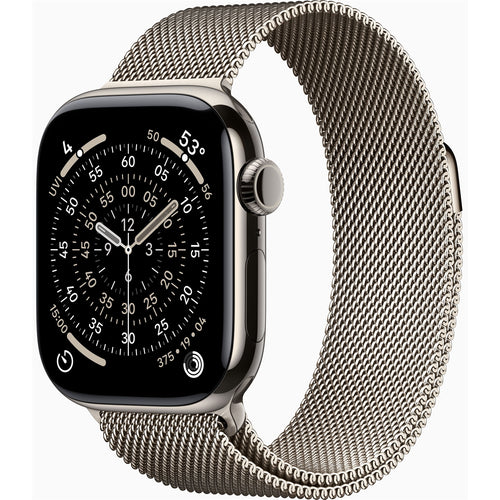 MF8P4X/A - Apple Watch Series 11GPS + Cellular 42mmNatural Titanium Case with Natural Milanese Loop