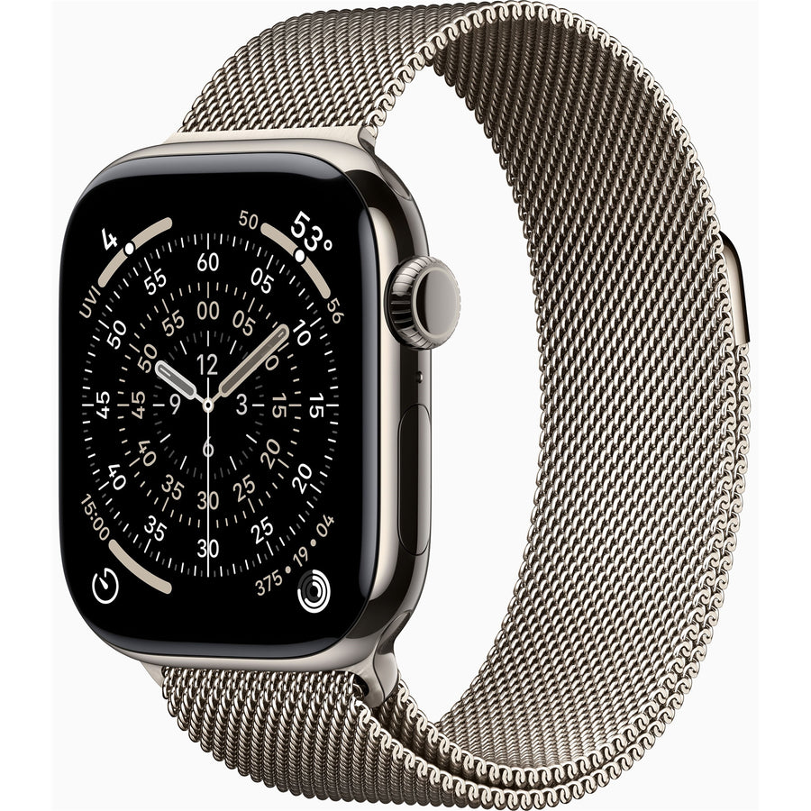 MF8P4X/A - Apple Watch Series 11GPS + Cellular 42mmNatural Titanium Case with Natural Milanese Loop