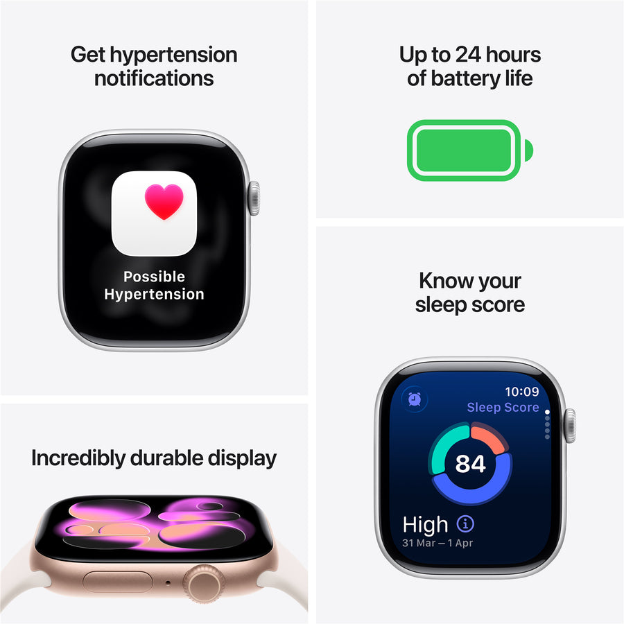 MF8W4X/A - Apple Watch Series 11GPS + Cellular 42mmGold Titanium Case with Light Blush Sport Band -
