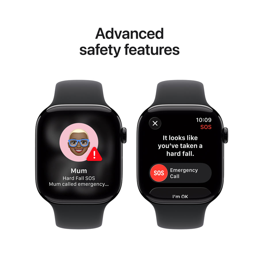 MEUX4X/A - Apple Watch Series 11GPS46mmJet Black Aluminium Case with Black Sport Band - M/L