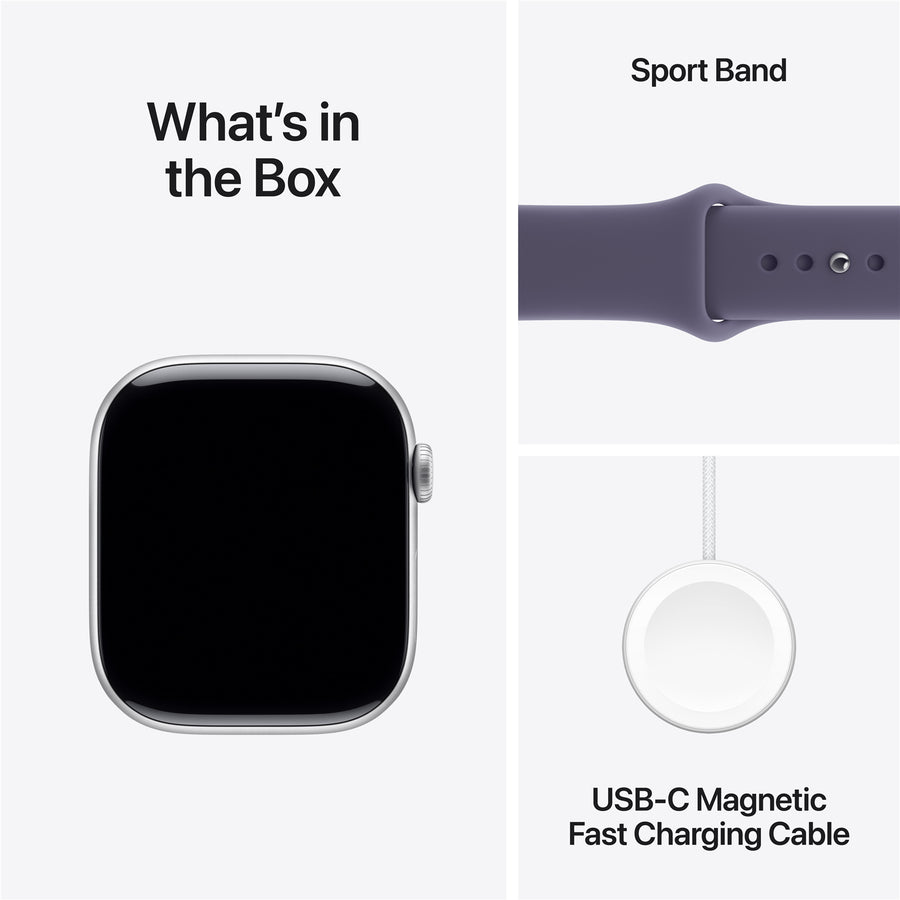 MEV94X/A - Apple Watch Series 11GPS46mmSilver Aluminium Case with Purple Fog Sport Band - S/M