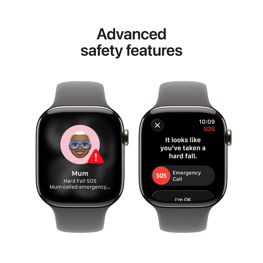 MFC44X/A - Apple Watch Series 11GPS + Cellular 46mmJet Black Aluminium Case with Black Sport Band -