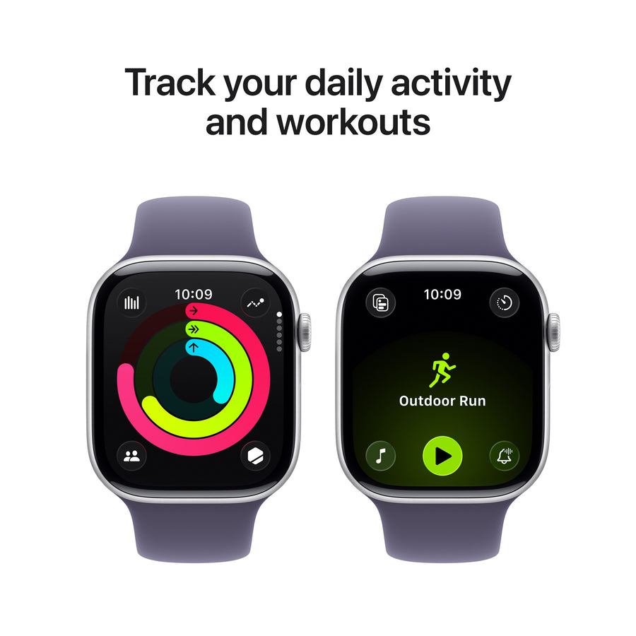 MFCR4X/A - Apple Watch Series 11GPS + Cellular 46mm Silver Aluminium Case with Purple Fog Sport Band
