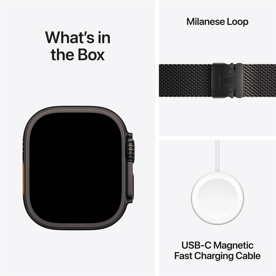 MF1Q4X/A - Apple Watch Ultra 3GPS + Cellular49mmBlack Titanium Case with Black Titanium Milanese L
