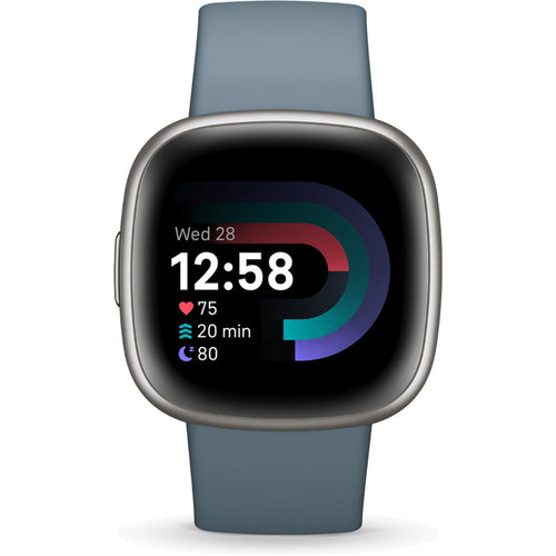 Fitbit Versa 4   Smart Watch - Waterfall Blue / Platinum