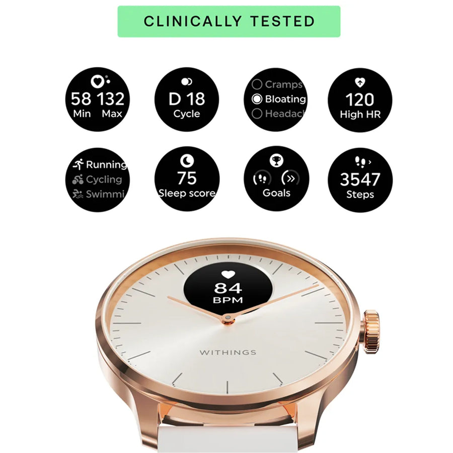 Withings Scanwatch Light  Hybrid Smartwatch 37mm - Rose Gold