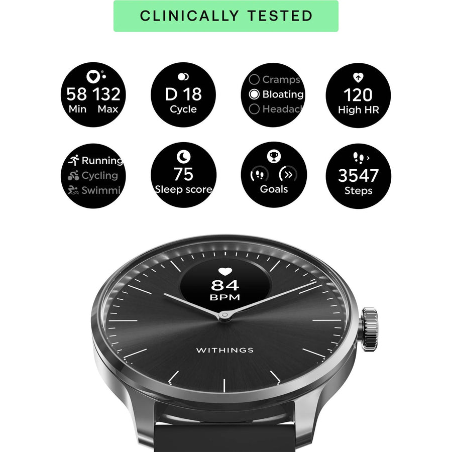 Withings Scanwatch Light  Hybrid Smartwatch 37mm - Black