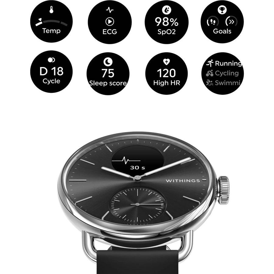 Withings Scanwatch 2  Hybrid Smartwatch 38mm - Black