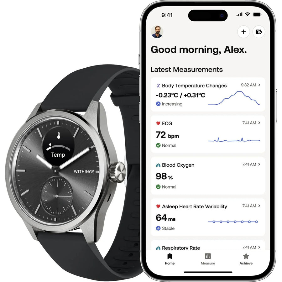 Withings Scanwatch 2  Hybrid Smartwatch 42mm - Black