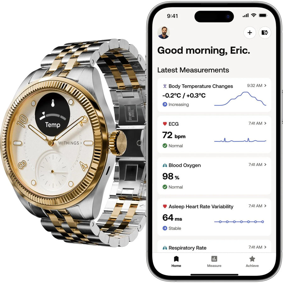 Withings Scanwatch Nova  Hybrid Smartwatch Brilliant Edition - Gold Silver