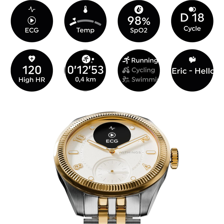 Withings Scanwatch Nova  Hybrid Smartwatch Brilliant Edition - Gold Silver