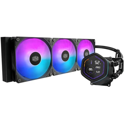Cooler Master MasterLiquid Core Nex Digital 360 ARGB Black 360mm AiO Water Cooling with Digital Display, Support Intel LGA 1851/ 1700 / 1200 / 1150, AMD Socket AM5 / AM4