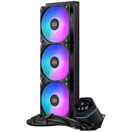 Cooler Master MasterLiquid Core Nex Digital 360 ARGB Black 360mm AiO Water Cooling with Digital Display, Support Intel LGA 1851/ 1700 / 1200 / 1150, AMD Socket AM5 / AM4