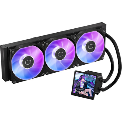 Cooler Master MasterLiquid Core Nex Digital LCD 360 ARGB Black 360mm AiO Water Cooling with 4 inch Digital Display, Support Intel LGA 1851/ 1700 / 1200 / 1150, AMD Socket AM5 / AM4