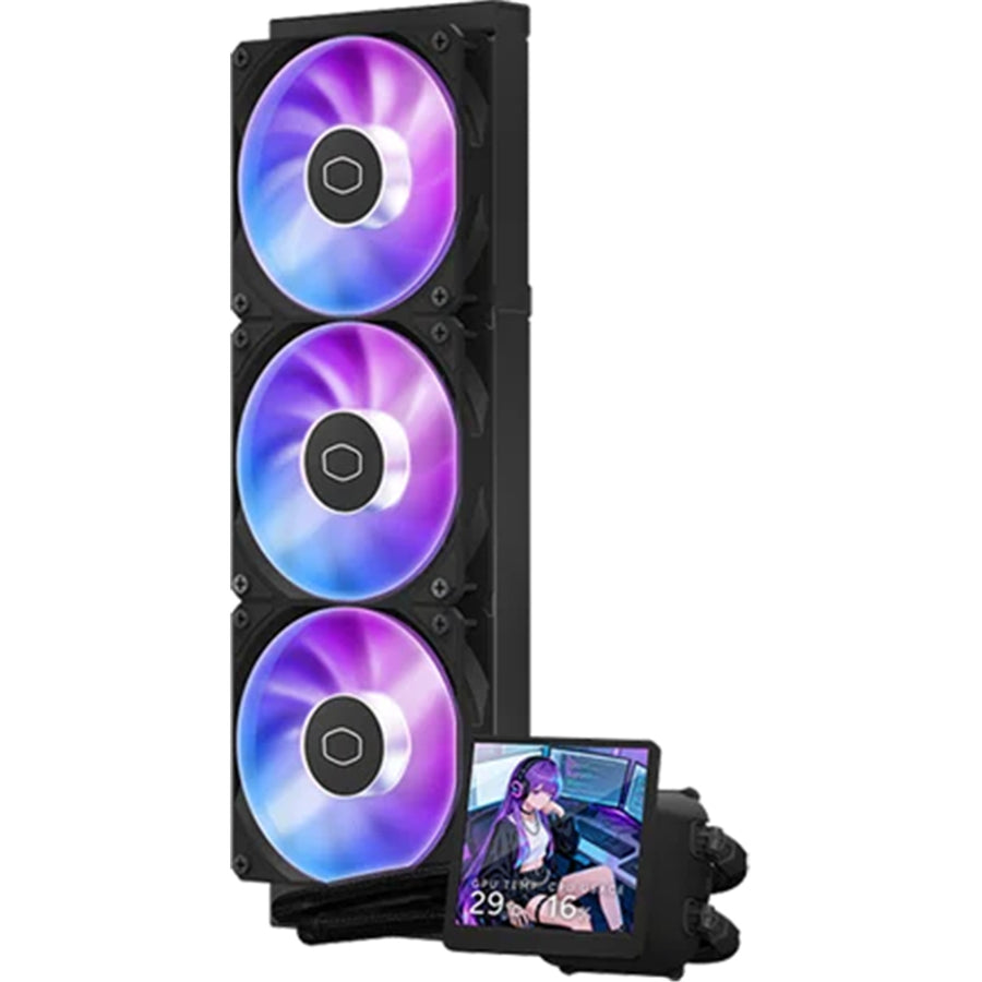 Cooler Master MasterLiquid Core Nex Digital LCD 360 ARGB Black 360mm AiO Water Cooling with 4 inch Digital Display, Support Intel LGA 1851/ 1700 / 1200 / 1150, AMD Socket AM5 / AM4