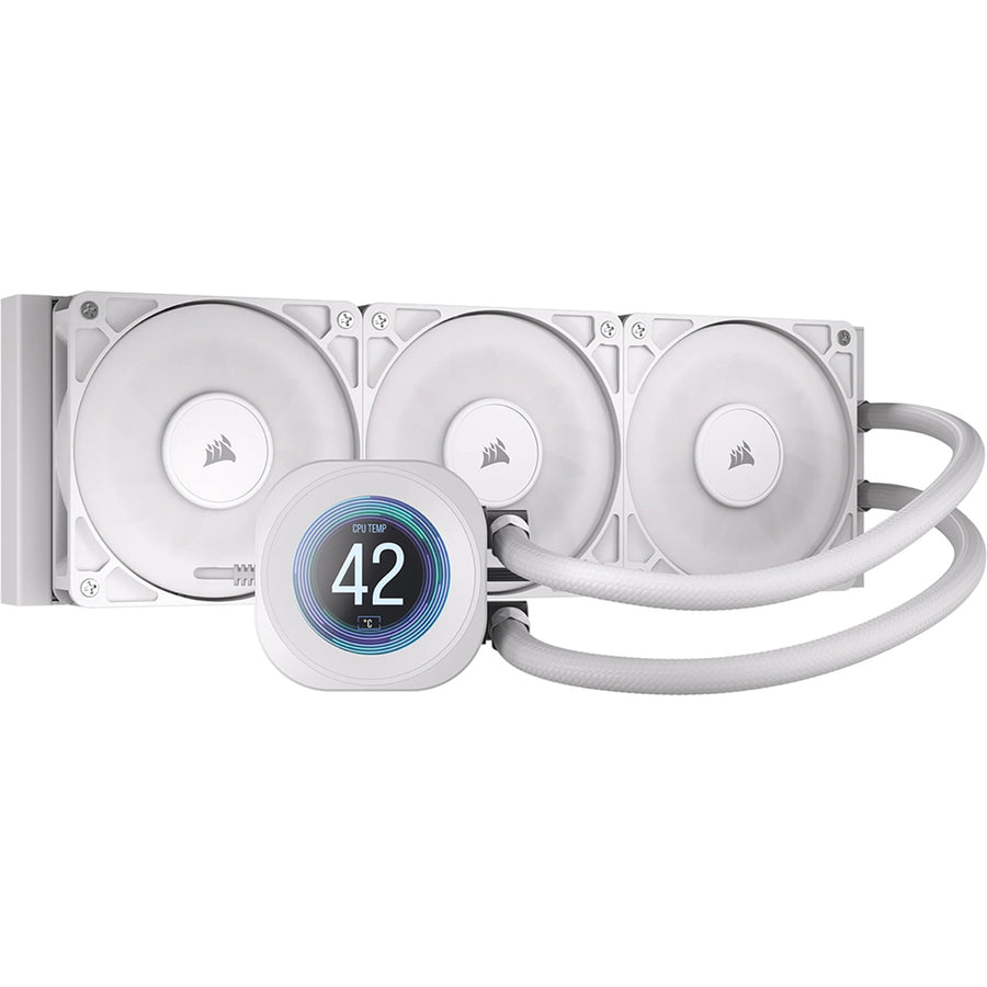 Corsair NAUTILUS 360 LCD WHITE 360mm AiO Water Cooler with RS120 high airflow low noise fans, For Intel Socket LGA 1851 / 1700, AMD AM5 / AM4