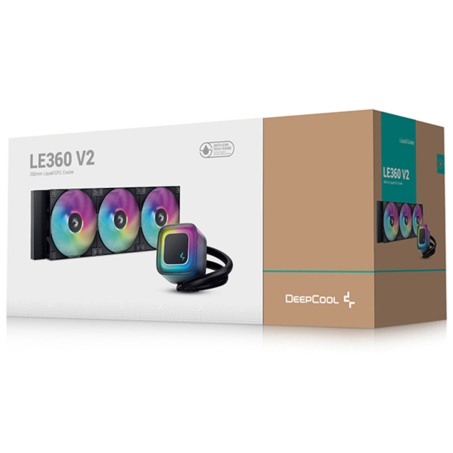 DEEPCOOL LE360 V2 Black 360mm ARGB Liquid Cooler For Intel LGA 1851/1700/1200/1151/1150/1155, AMD AM5/AM4