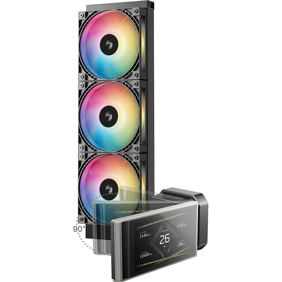 DEEPCOOL LT360 VISION 360mm AiO Water Cooling Kit for Intel LGA 1851/ 1700 / 1200 / 115X, AMD AM5 / AM4. 4.5' IPS LCD Screen