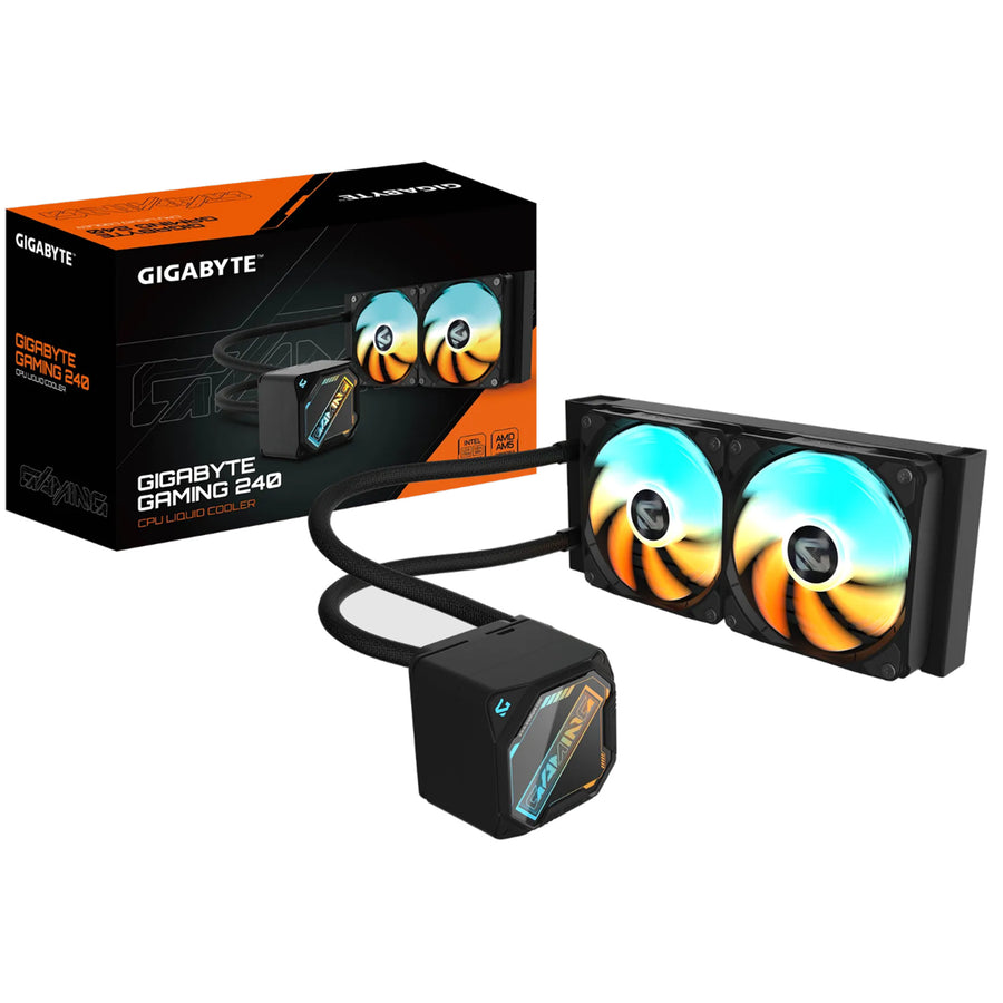 Gigabyte GAMING 240 Black Liquid CPU Cooler with ARGB lighting (Daisy Chain Quick Connect Fans) Intel 1851 / 1700 / 115X / 1200; AMD AM5 / AM4