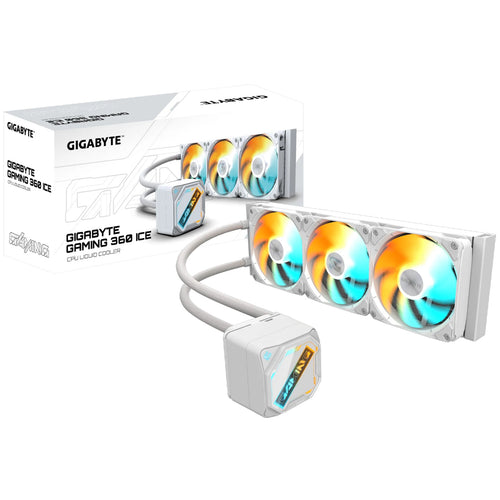 Gigabyte GAMING 360 ICE Liquid CPU Cooler with ARGB lighting (Daisy Chain Quick Connect Fans) Intel 1851 / 1700 / 115X / 1200;  AMD AM5 / AM4