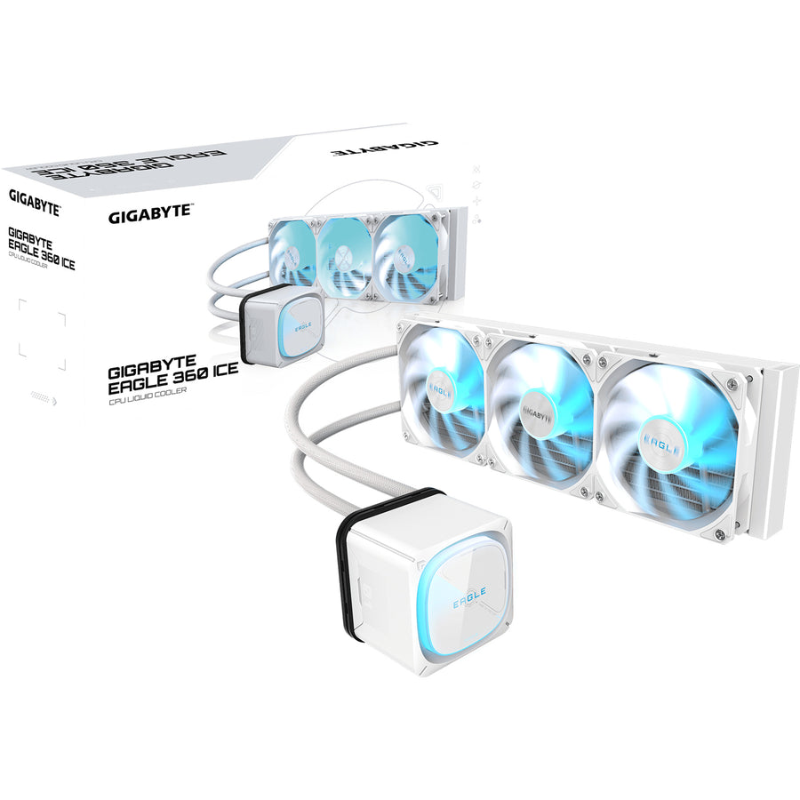 Gigabyte Eagle 360 Ice Liquid CPU Cooler with ARGB lighting Intel 1851 / 1700 / 115X / 1200;  AMD AM5 / AM4