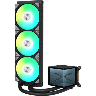 TRYX Panorama 360mm Black ARGB 360mm AiO Water Cooling With 6.5 inch L-Shaped AMOLED Screen With 2K Resolution,Support Intel LGA 1851/ 1700 / 115X, AMD AM5 / AM4