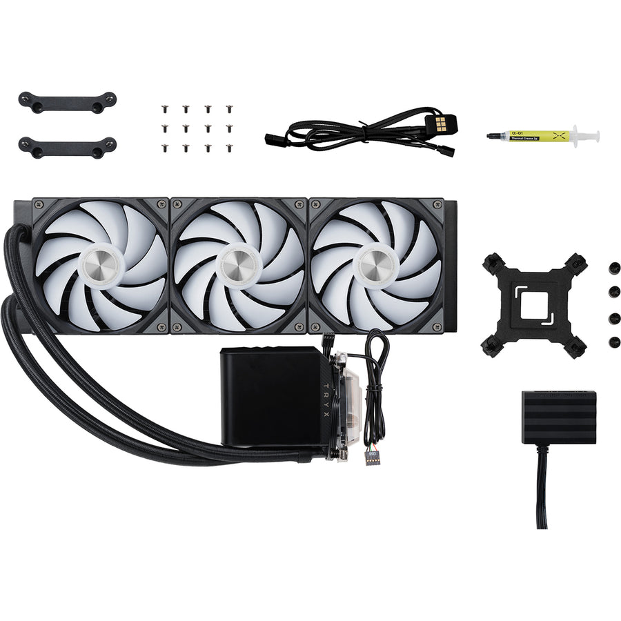 TRYX Panorama 360mm Black ARGB 360mm AiO Water Cooling With 6.5 inch L-Shaped AMOLED Screen With 2K Resolution,Support Intel LGA 1851/ 1700 / 115X, AMD AM5 / AM4