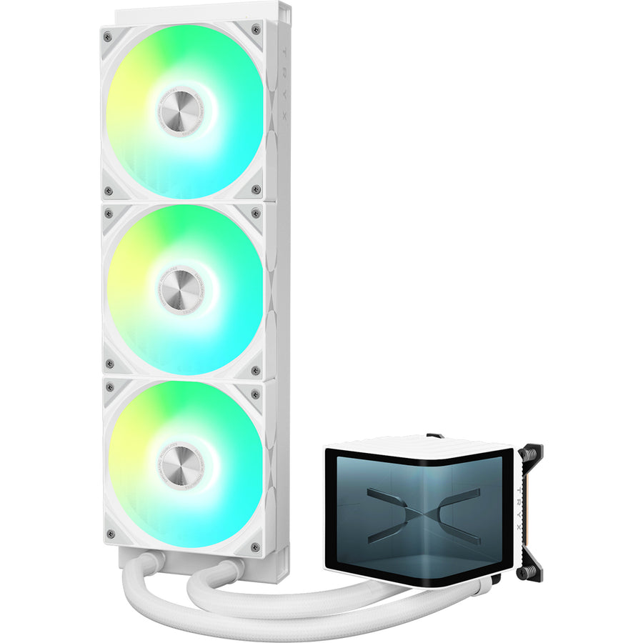 TRYX Panorama 360mm White ARGB 360mm Water Cooling With 6.5 inch L-Shaped AMOLED Screen With 2K Resolution,Support Intel LGA 1851/ 1700 / 115X, AMD AM5 / AM4