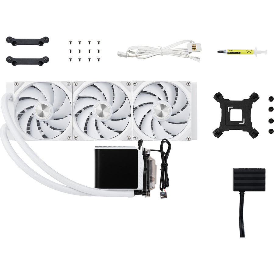 TRYX Panorama 360mm White ARGB 360mm Water Cooling With 6.5 inch L-Shaped AMOLED Screen With 2K Resolution,Support Intel LGA 1851/ 1700 / 115X, AMD AM5 / AM4