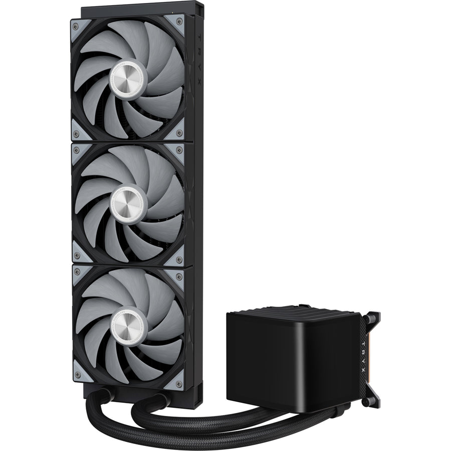 TRYX Panorama 360mm Black 360mm AiO Water Cooling With 6.5 inch L-Shaped AMOLED Screen With 2K Resolution Support Intel LGA 1851/ 1700 / 115X, AMD AM5 / AM4