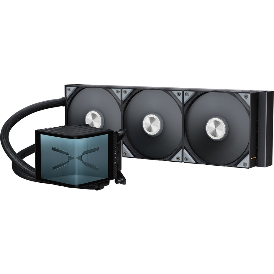 TRYX Panorama 360mm Black 360mm AiO Water Cooling With 6.5 inch L-Shaped AMOLED Screen With 2K Resolution Support Intel LGA 1851/ 1700 / 115X, AMD AM5 / AM4