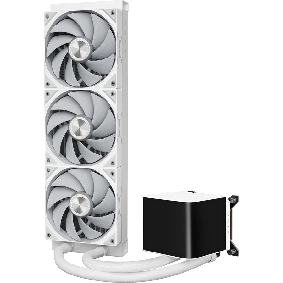 TRYX Panorama 360mm White 360mm AiO Water Cooling With 6.5 inch L-Shaped AMOLED Screen With 2K Resolution Support Intel LGA 1851/ 1700 / 115X, AMD AM5 / AM4