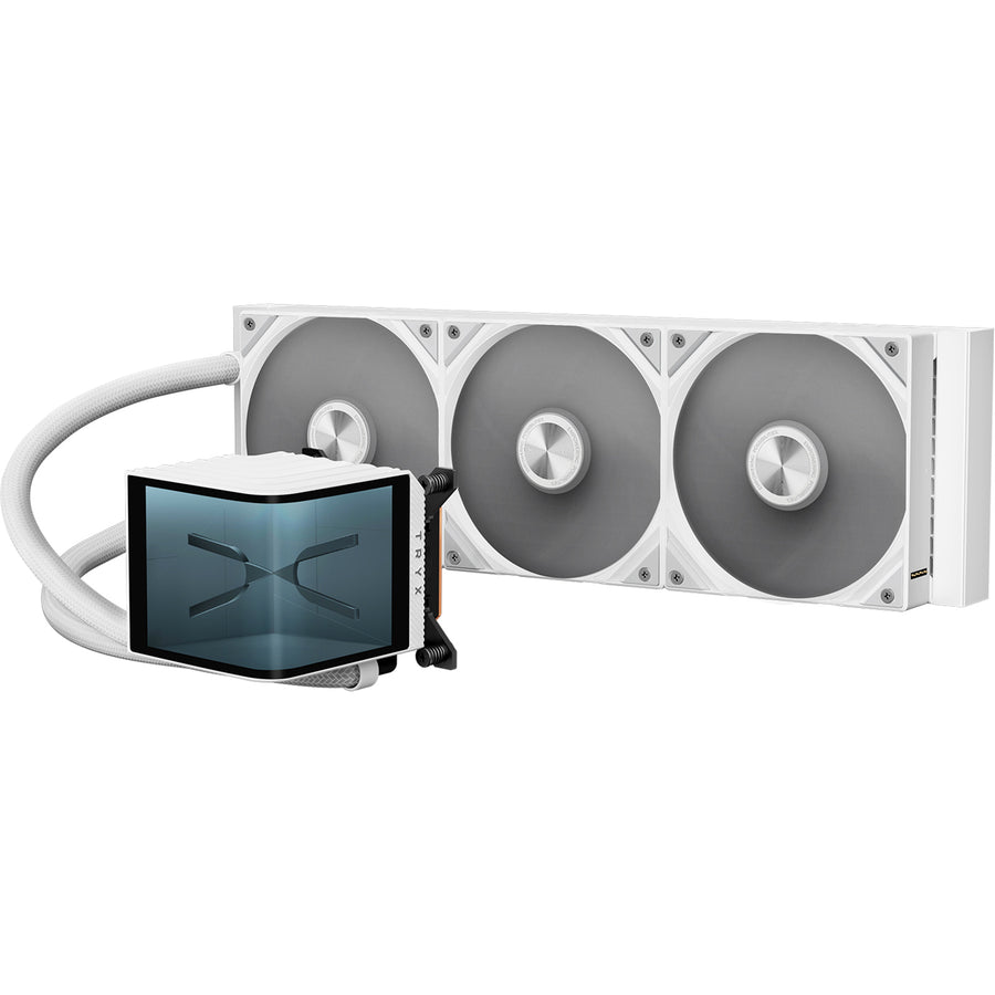 TRYX Panorama 360mm White 360mm AiO Water Cooling With 6.5 inch L-Shaped AMOLED Screen With 2K Resolution Support Intel LGA 1851/ 1700 / 115X, AMD AM5 / AM4